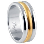 Stainless Steel Ring - Gold Middle