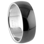 Stainless Steel Ring - Smooth Black Enamel