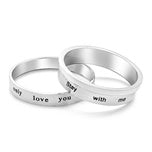 Stainless Steel Ring - “I Love You” Ring Pair