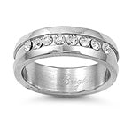 Stainless Steel Ring - CZ Ridge