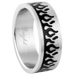 Stainless Steel Ring - Old School Flames