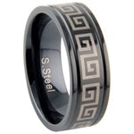 Stainless Steel Ring - Black Celtic Maze