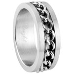 Stainless Steel Ring - Chain Inlay Spinner