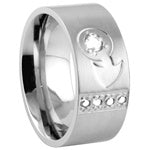 Stainless Steel Ring - CZ Engrave