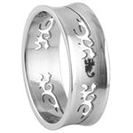 Stainless Steel Ring - Flared Tribal Cutout