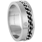 Stainless Steel Ring - Chain Inlay 2