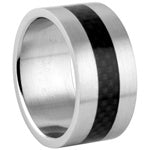 Stainless Steel Ring - Carbon Middle