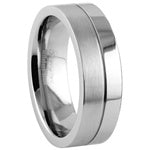 Stainless Steel Ring - Half Matte Half Polished