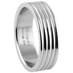 Stainless Steel Ring - Polished Ridges
