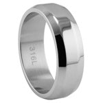 Stainless Steel Ring - Faceted Sides
