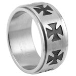 Stainless Steel Ring - Crosses Spinner