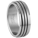 Stainless Steel Ring - Ridged Spinner