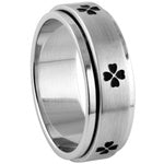 Stainless Steel Ring - Directional Heart Spinner