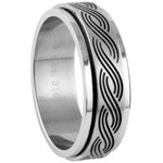 Stainless Steel Ring - Braided Spinner