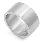 Stainless Steel Ring - Brushed Plain Band 15mm