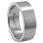 Stainless Steel Ring - Brushed Plain Band 7mm