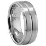 Stainless Steel Ring - Brushed Ridge