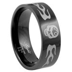 Stainless Steel Ring - Skull Flames