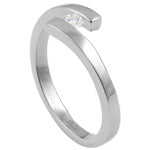Stainless Steel Ring - CZ Tension Parallel