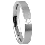 Stainless Steel Ring - CZ Tension