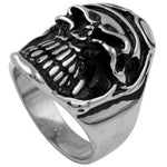 Stainless Steel Biker Ring - Aviator Skull