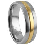 Stainless Steel Ring - Gold Middle 2