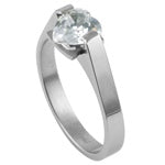 Stainless Steel Ring - CZ Prong Set