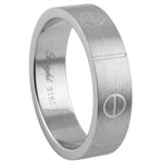 Stainless Steel Ring - Brushed Rivets