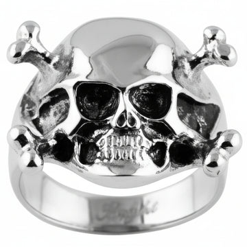 Steel Skull Ring - Skull & Crossbones