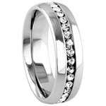 Stainless Steel Ring - Polished CZ Inlay 3