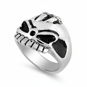 Stainless Steel Ring - CZ Toon Skull