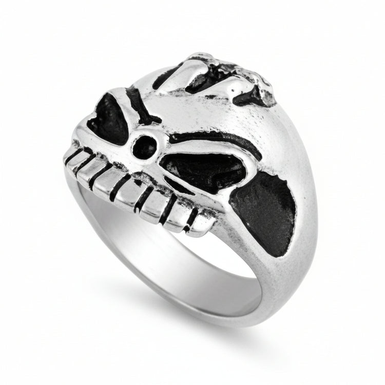 Stainless Steel Ring - CZ Toon Skull