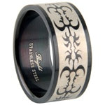 Stainless Steel Ring - Enamel Tribal