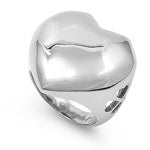 Stainless Steel Ring - Heart Dome