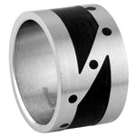 Stainless Steel Ring - Diagonal Etch