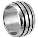 Stainless Steel Ring - Triple Line