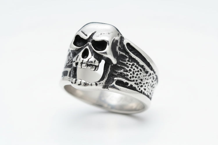 Stainless Steel Ring - Screaming Skull