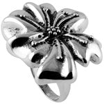 Stainless Steel Ring - Hibiscus Flower