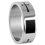 Stainless Steel Ring - Black Crosses 6