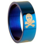 Stainless Steel Ring - Blue Skull & Crossbones