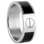 Stainless Steel Ring - Black Rivet