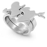 Stainless Steel - 2 In 1 Commitment Heart & Arrow Ring
