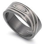 Stainless Steel Ring - Zebra Stripes