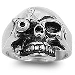 Stainless Steel Ring - Mad Eye Skull