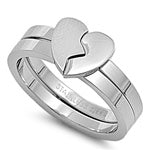 Stainless Steel Puzzle Ring - Heart