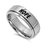 Stainless Steel Spinner Ring - FAITH-HOPE-LOVE
