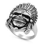 Stainless Steel Ring - Indian Skull Head