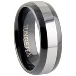 Two Tone Black Tungsten Ring