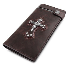 Genuine Leather Wallet w/ Cross