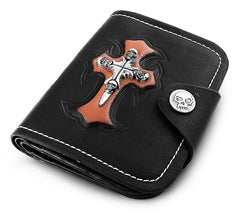 Genuine Leather Wallet w/ Cross